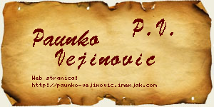 Paunko Vejinović vizit kartica